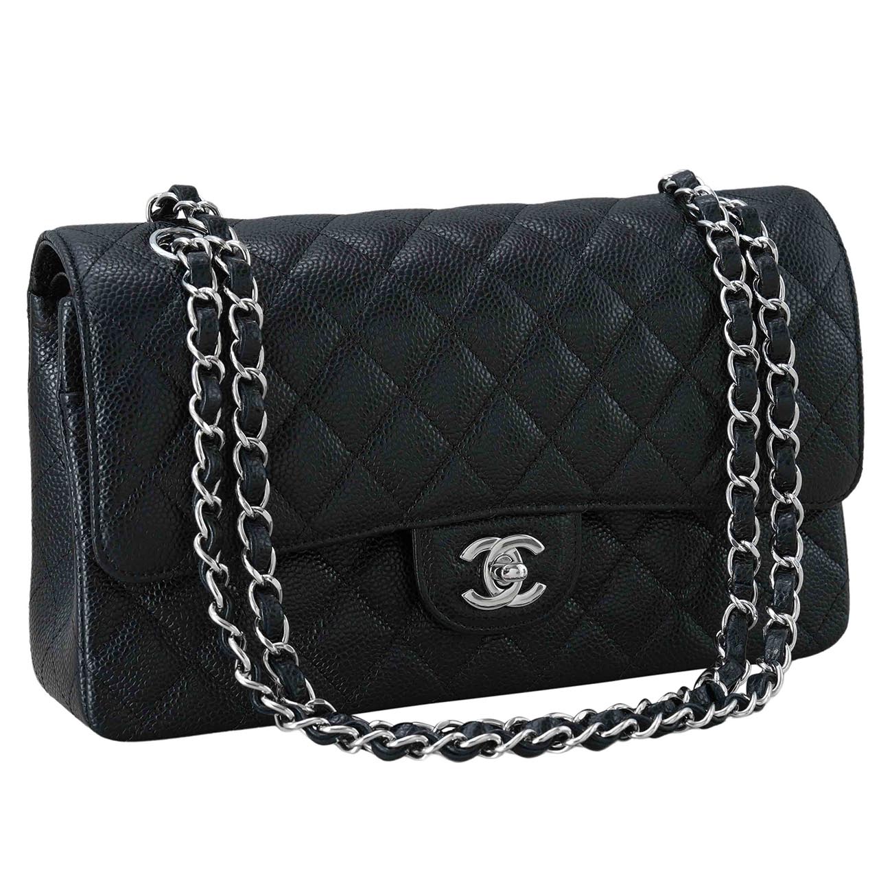 CHANEL(USED)샤넬 A01112 캐비어 클래식 미듐 플랩백